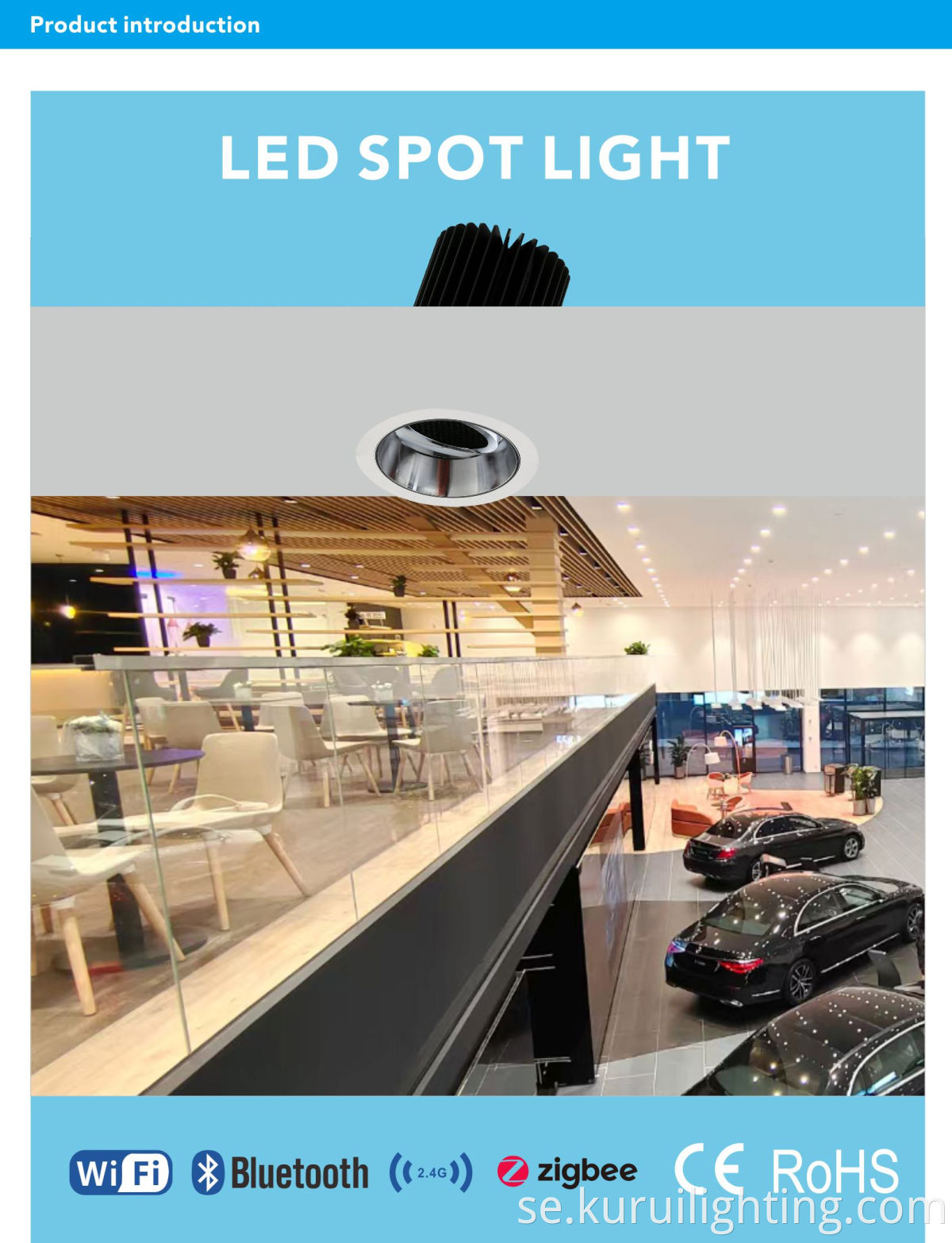 35W infälld matgjuten aluminium LED runt Modular Hotel Down Light Spotlight